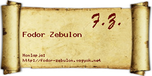 Fodor Zebulon névjegykártya