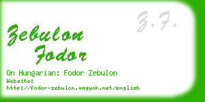 zebulon fodor business card